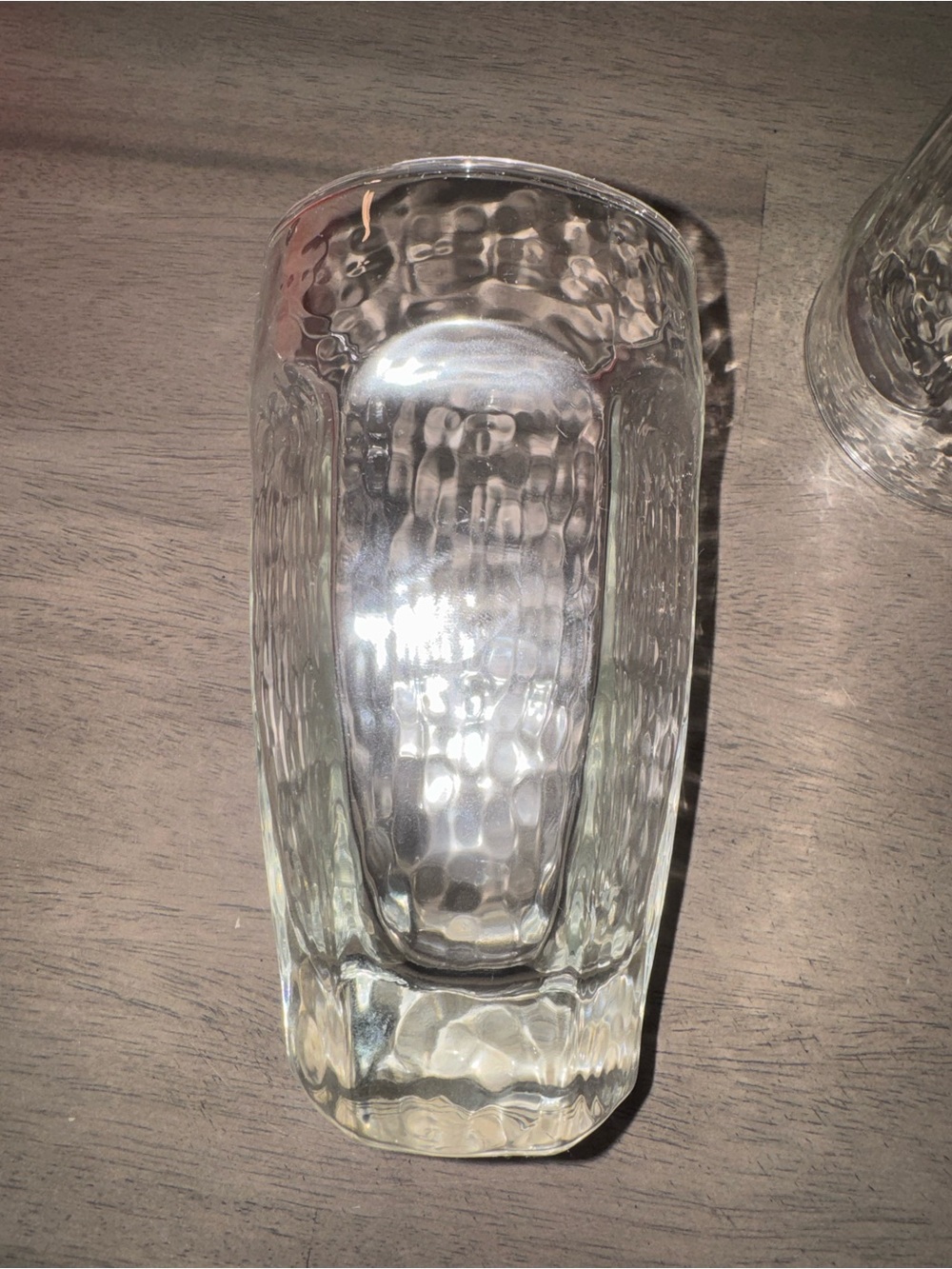 Textured Clear Glass Tumbler - Heavy Base
